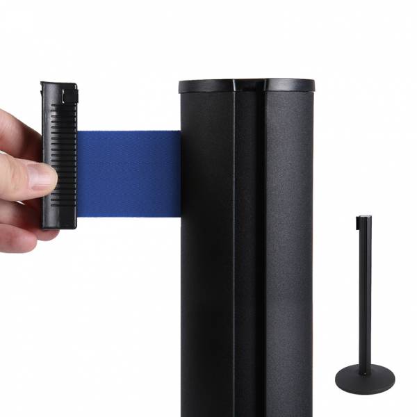 Gurtpfosten Schwarz (blaues Absperrband)