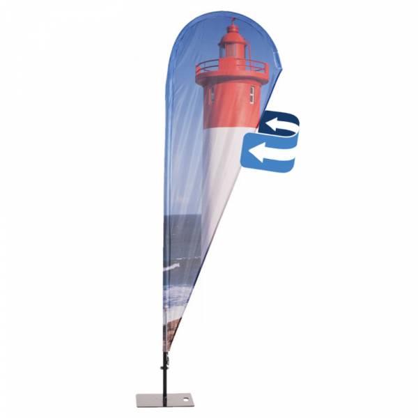 Beachflag Alu Tropfen Print 124 x 425 cm doppelseitig