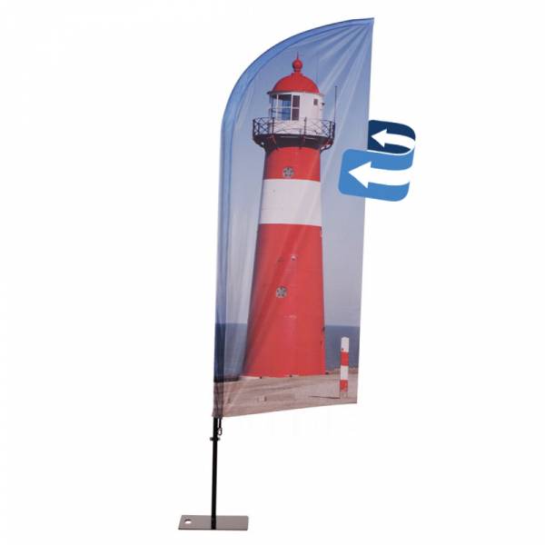 Beachflag Alu Wind Print 86 x 233 cm doppelseitig