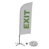 Beachflag Alu Wind Komplett-Set Exit Grau Englisch ECO - 1