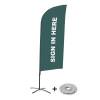 Beachflag Alu Wind Komplett-Set Hier Anmelden Blau Englisch - 1