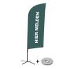 Beachflag Alu Wind Komplett-Set Hier Anmelden Grau Deutsch ECO - 3