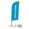 Beachflag Alu Wind Komplett-Set Hier Anmelden Blau Französisch - 4