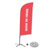 Beachflag Alu Wind Komplett-Set Hier Anmelden Grau Deutsch ECO - 7