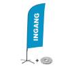 Beachflag Alu Wind Komplett-Set Eingang Blau Deutsch Kreuzständer - 6