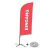 Beachflag Alu Wind Komplett-Set Eingang Grau Deutsch ECO - 8