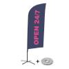 Beachflag Alu Wind Komplett-Set 24/7 Geöffnet Englisch - 1