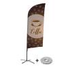 Beachflag Alu Wind Komplett-Set Kaffee Französisch Kreuzständer - 1