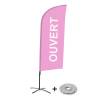 Beachflag Alu Wind Komplett-Set Geöffnet Pink Deutsch Kreuzständer - 1