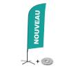 Beachflag Alu Wind Komplett-Set Neu Blau Deutsch - 2