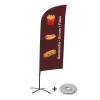 Beachflag Alu Wind Komplett-Set Snacks Französisch Kreuzständer - 1