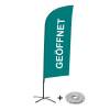 Beachflag Alu Wind Komplett-Set Geöffnet Blau Englisch ECO - 6