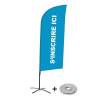 Beachflag Alu Wind Komplett-Set Hier Anmelden Rot Deutsch ECO - 11