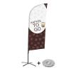 Beachflag Alu Wind Komplett-Set Kaffee To Go Englisch ECO - 3