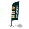 Beachflag Alu Wind Komplett-Set Sandwiches Englisch Kreuzständer - 2
