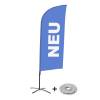 Beachflag Alu Wind Komplett-Set Neu Blau Deutsch - 8