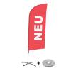 Beachflag Alu Wind Komplett-Set Neu Blau Deutsch - 20