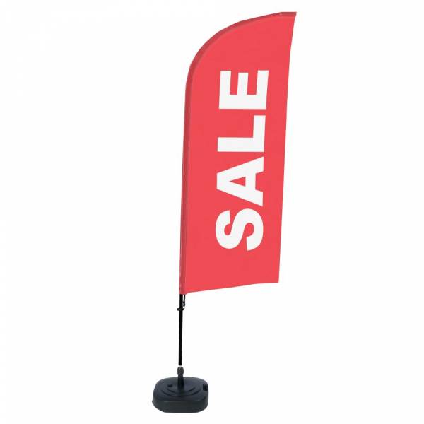 Beachflag Alu Wind Komplett-Set Sale Rot Englisch ECO