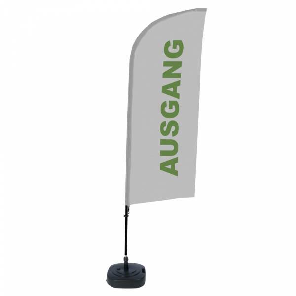 Beachflag Alu Wind Komplett-Set Exit Grau Deutsch ECO