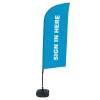 Beachflag Alu Wind Komplett-Set Hier Anmelden Blau Englisch ECO - 18