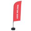 Beachflag Alu Wind Komplett-Set Hier Anmelden Rot Deutsch ECO - 28