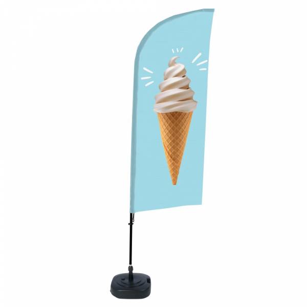Beach Flag Alu Wind Set 310 With Water Tank Design Ice Cream