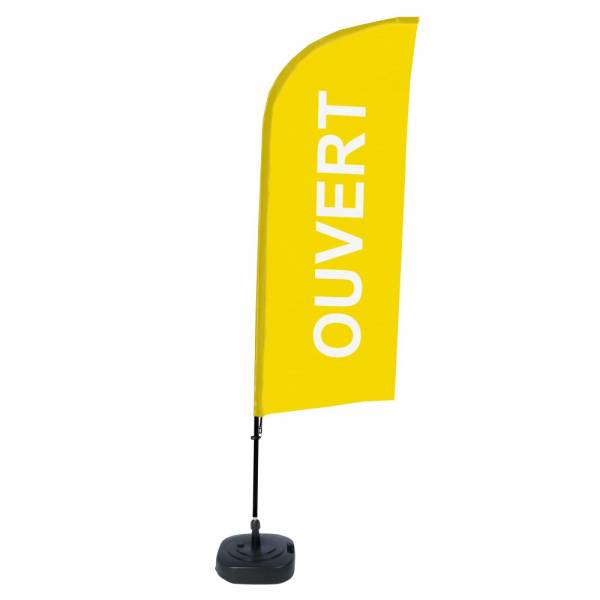 Beachflag Alu Wind Komplett-Set Geöffnet Gelb Französisch