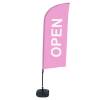 Beachflag Alu Wind Komplett-Set Geöffnet Pink Englisch - 24