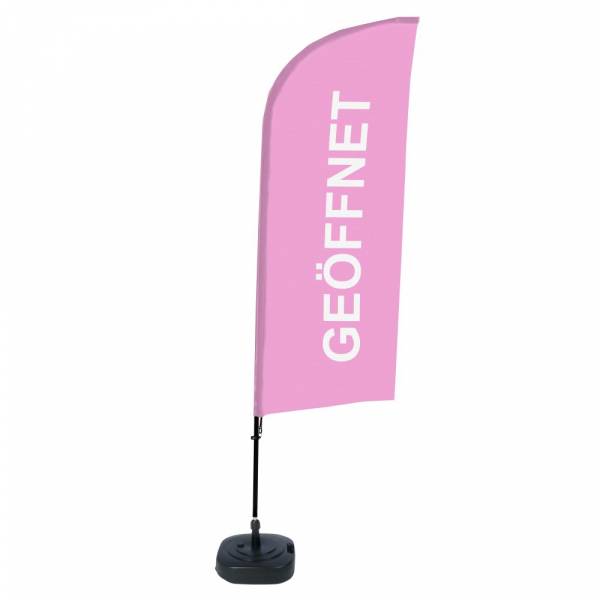 Beachflag Alu Wind Komplett-Set Geöffnet Pink Deutsch ECO