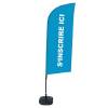 Beachflag Alu Wind Komplett-Set Hier Anmelden Blau Deutsch ECO - 31