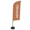 Beachflag Alu Wind Komplett-Set Geöffnet Braun Englisch - 34