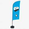 Beachflag Alu Wind Komplett-Set Click & Collect Blau Englisch ECO - 1