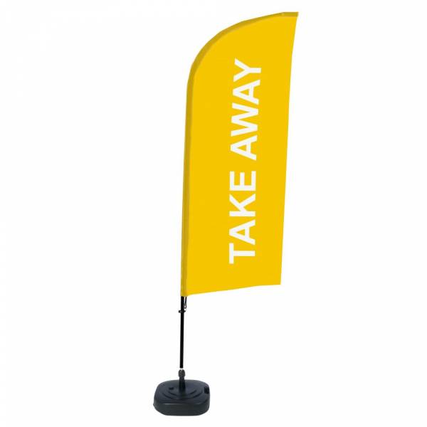 Beachflag Alu Wind Komplett-Set Take Away Gelb ECO