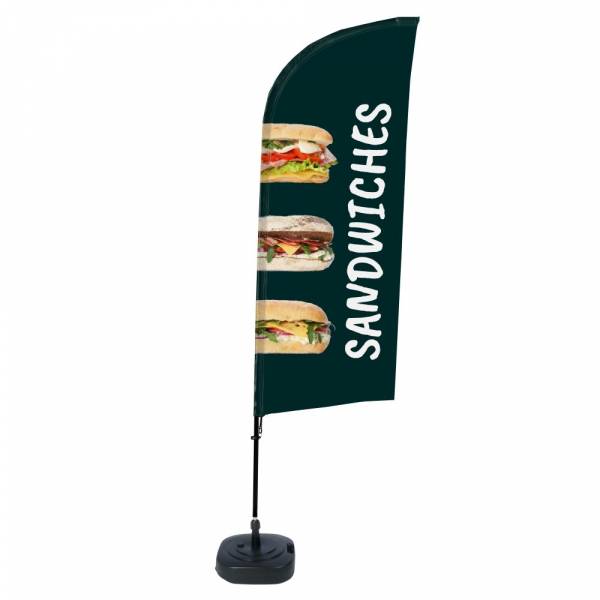 Beachflag Alu Wind Komplett-Set Sandwiches Englisch ECO