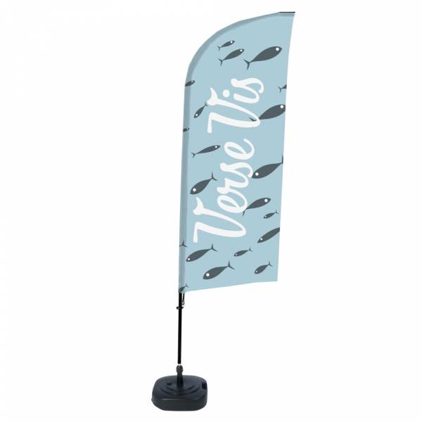 Beachflag Alu Wind Komplett-Set Frischer Fisch Niederländisch ECO