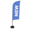 Beachflag Alu Wind Komplett-Set Neu Blau Englisch - 30