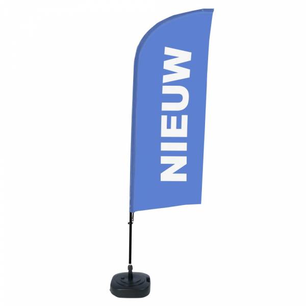 Beachflag Alu Wind Komplett-Set Neu Blau Niederländisch