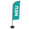 Beachflag Alu Wind Komplett-Set Neu Blau Englisch - 38