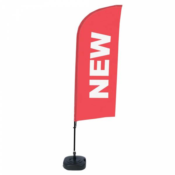 Beachflag Alu Wind Komplett-Set Neu Rot Englisch ECO