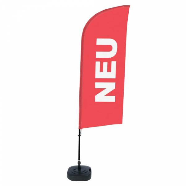 Beachflag Alu Wind Komplett-Set Neu Rot Deutsch ECO