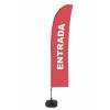 Beach Flag Budget Wind Complete Set Entrance Red Spanish ECO - 0