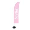 Beach Flag Budget Wind Komplettset Geöffnet Rosa Französisch - 13