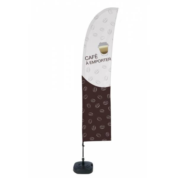 Beach Flag Budget Wind Komplettset Kaffee To Go Französisch ECO