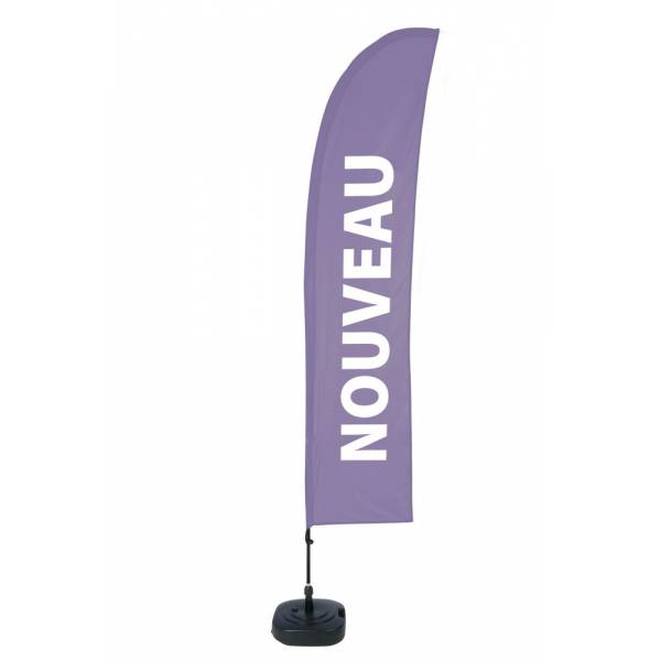 Beach Flag Budget Wind Komplettset Neu Violett Französisch ECO