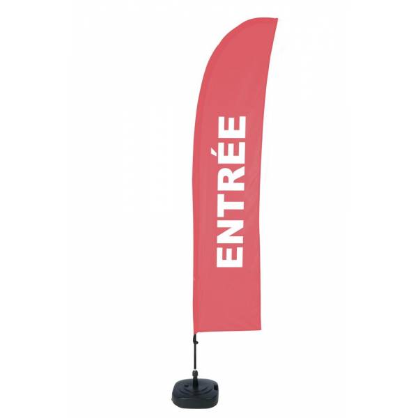 Beach Flag Budget Wind Komplettset Eingang Rot Französisch ECO