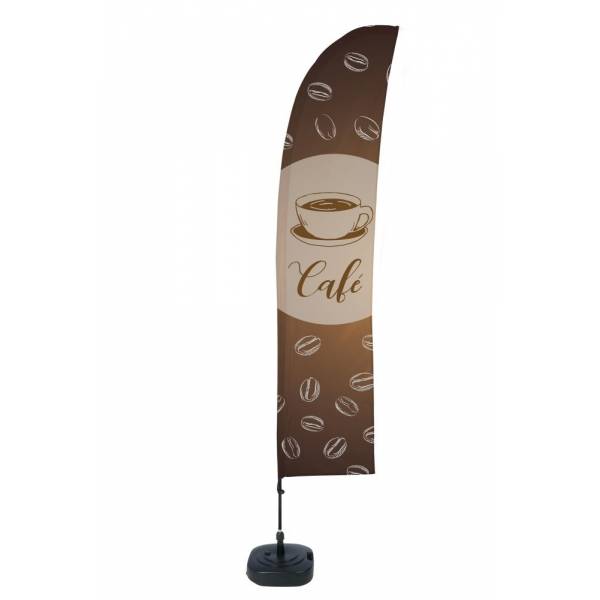 Beach Flag Budget Wind Komplettset Kaffee Französisch ECO