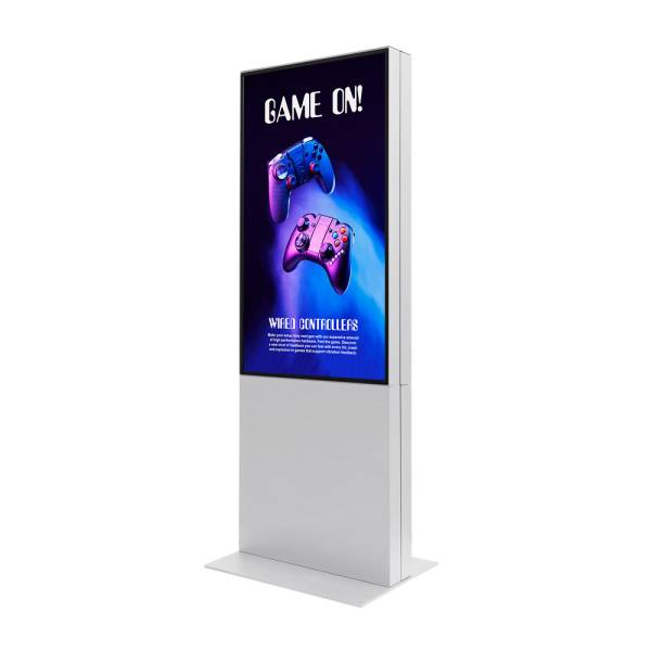 Smart Line Digitale Infostele Doppelseitig Mit 50" Samsung-Bildschirm Weiß