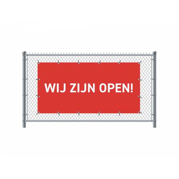 Zaun-Banner 200 x 100 cm Geöffnet Holländisch Rot
