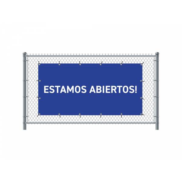 Zaun-Banner 300 x 140 cm Geöffnet Spanisch Blau