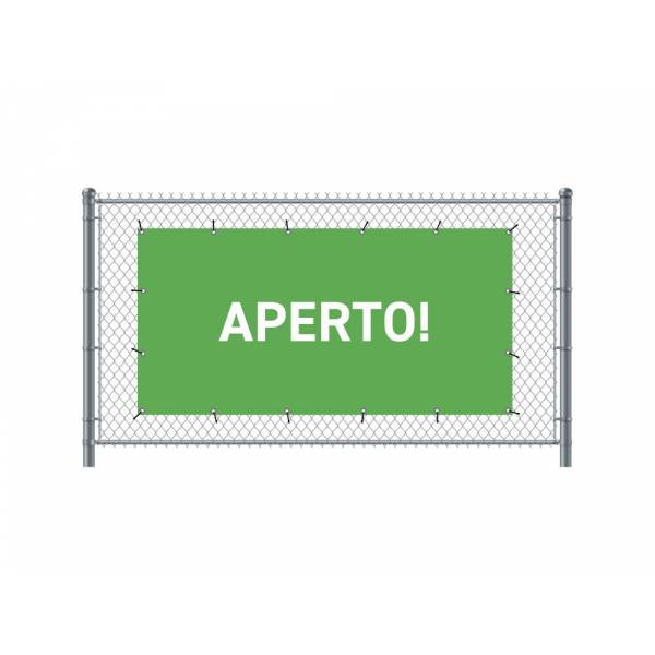 Zaun-Banner 200 x 100 cm Geöffnet Italienisch Grün